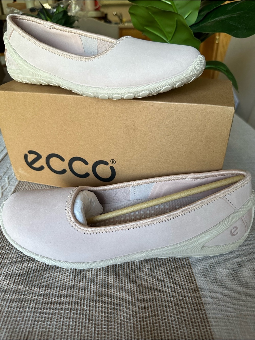 Ecco Women's Slip-On Ballet Flat in Pale Pink